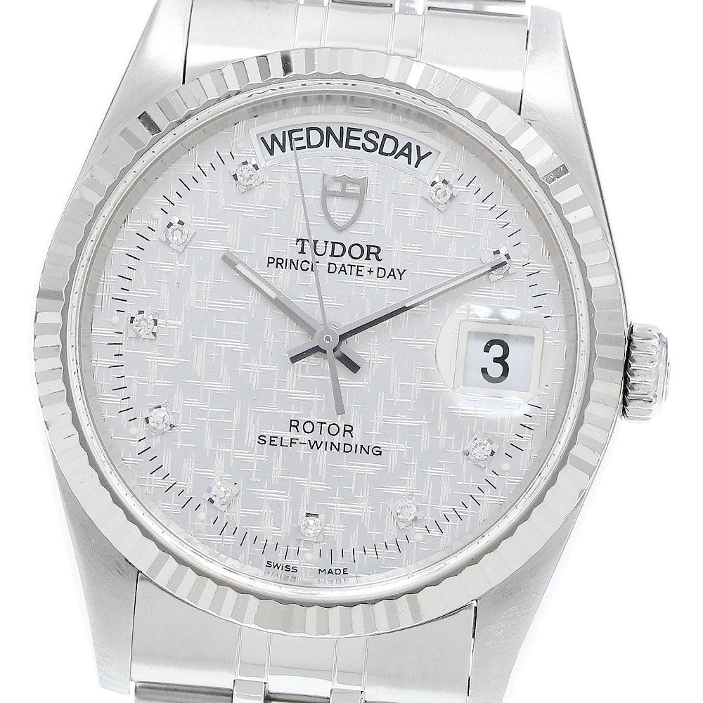 TUDOR Prince Date Day 76214 WG bezel 10P diamond Automatic Men's_915897