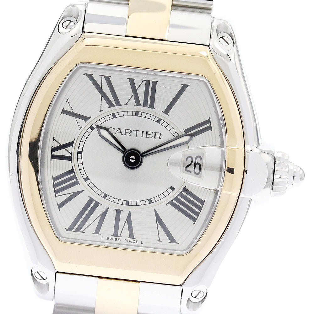 CARTIER Roadster SM W62026Y4 Date Silver Dial Quartz Ladies Watch_915987