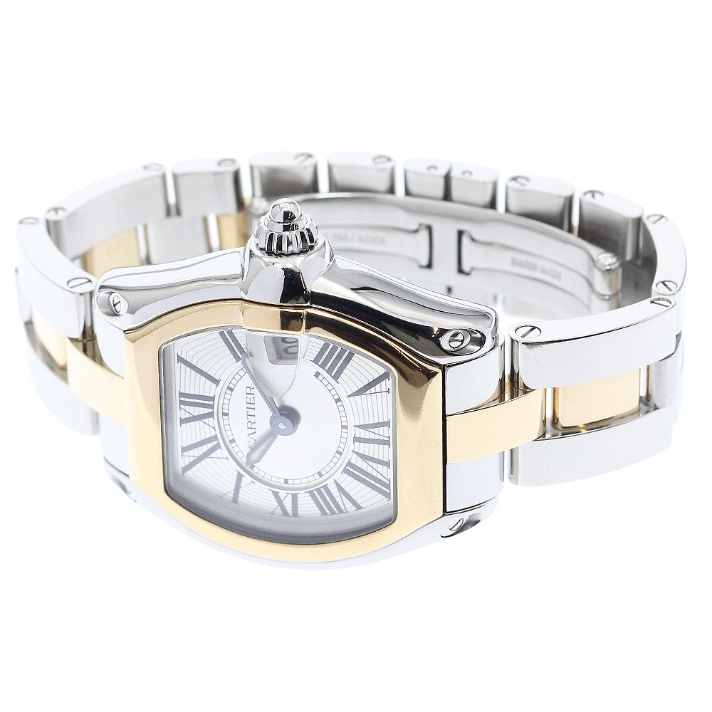 CARTIER Roadster SM W62026Y4 Date Silver Dial Quartz Ladies Watch_915987