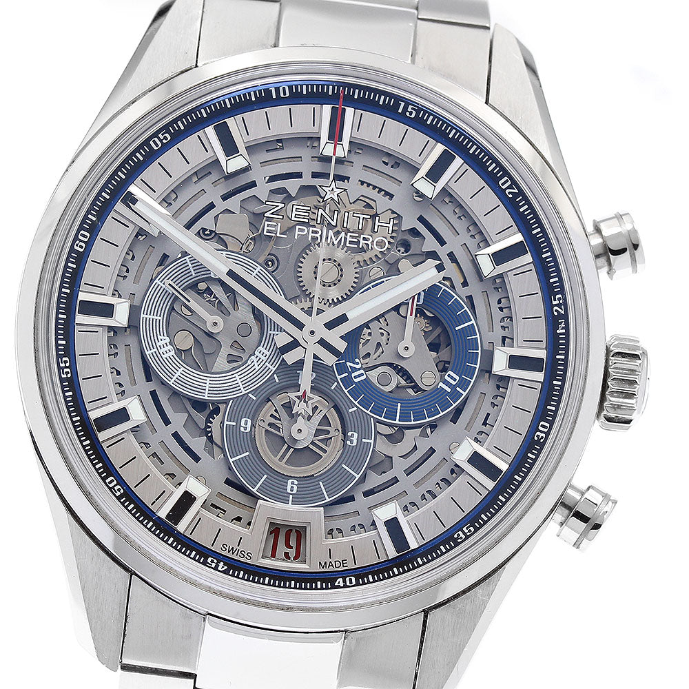 ZENITH El Primero Full Open 03.2081.400 Date Chronograph Silver Dial Automatic Men's Watch_916114