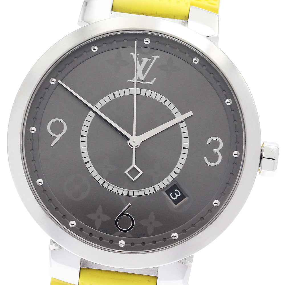 LOUIS VUITTON Tambour Slim Eclipse Q1DM0 gray Dial Quartz Men's Watch_916121