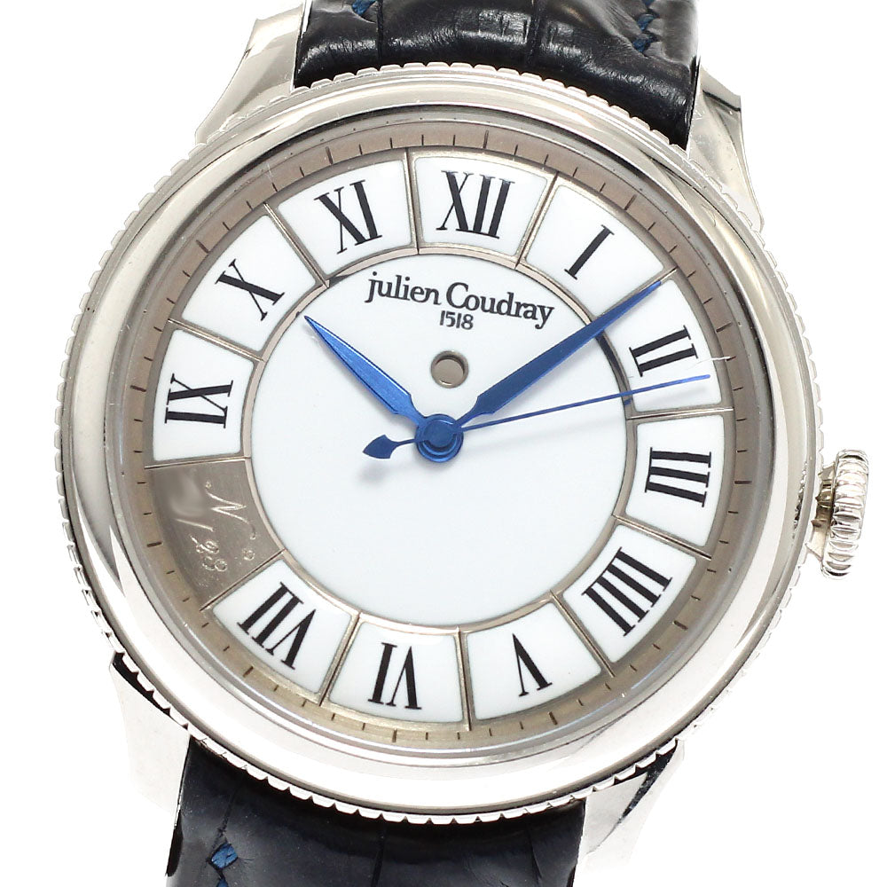 JULIEN COUDRAY 1518 Manufacture 1528 PT950 white Dial Hand Winding Men's Watch_916136