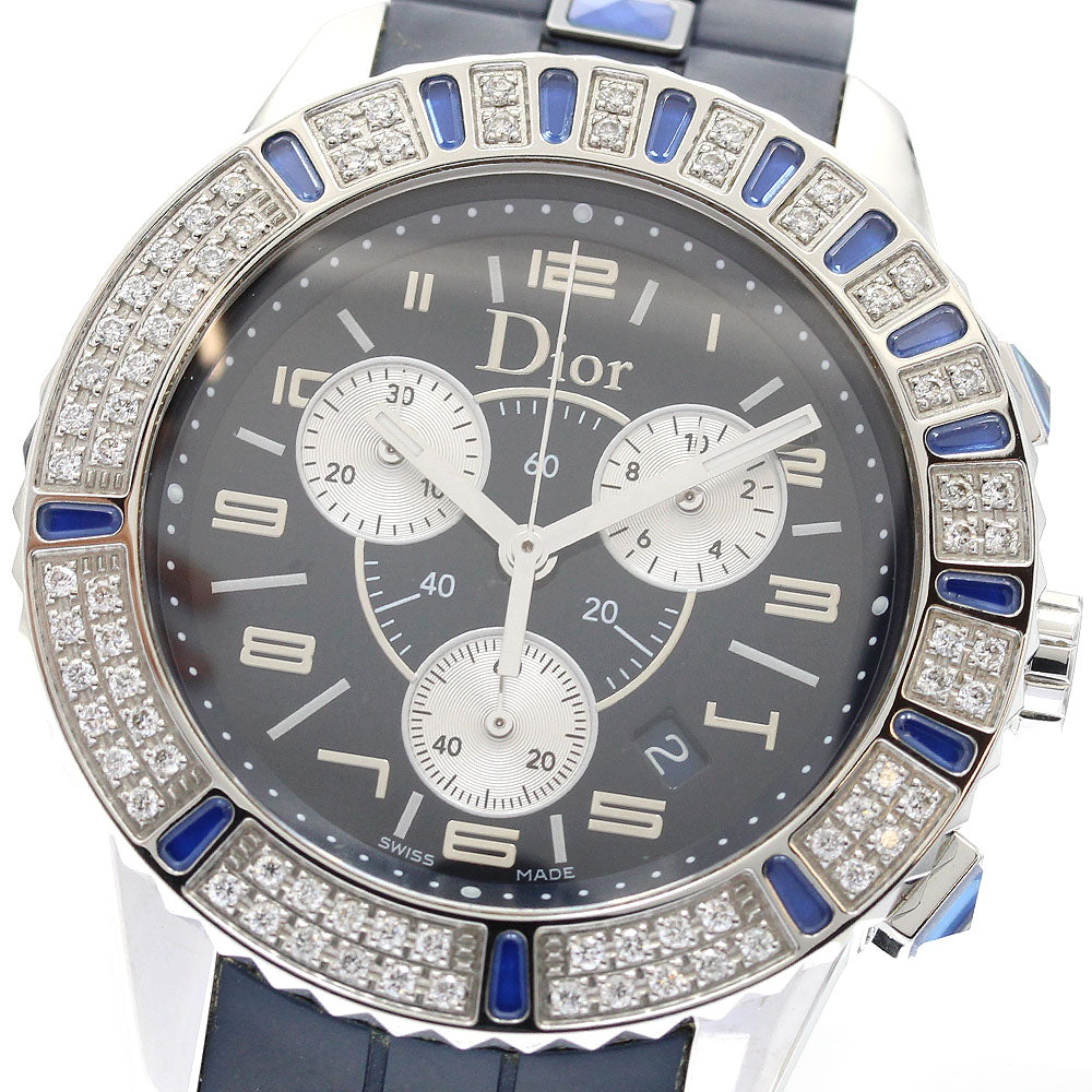 Dior crystal CD114311 diamond bezel chronograph Quartz Boy's Watch_916164