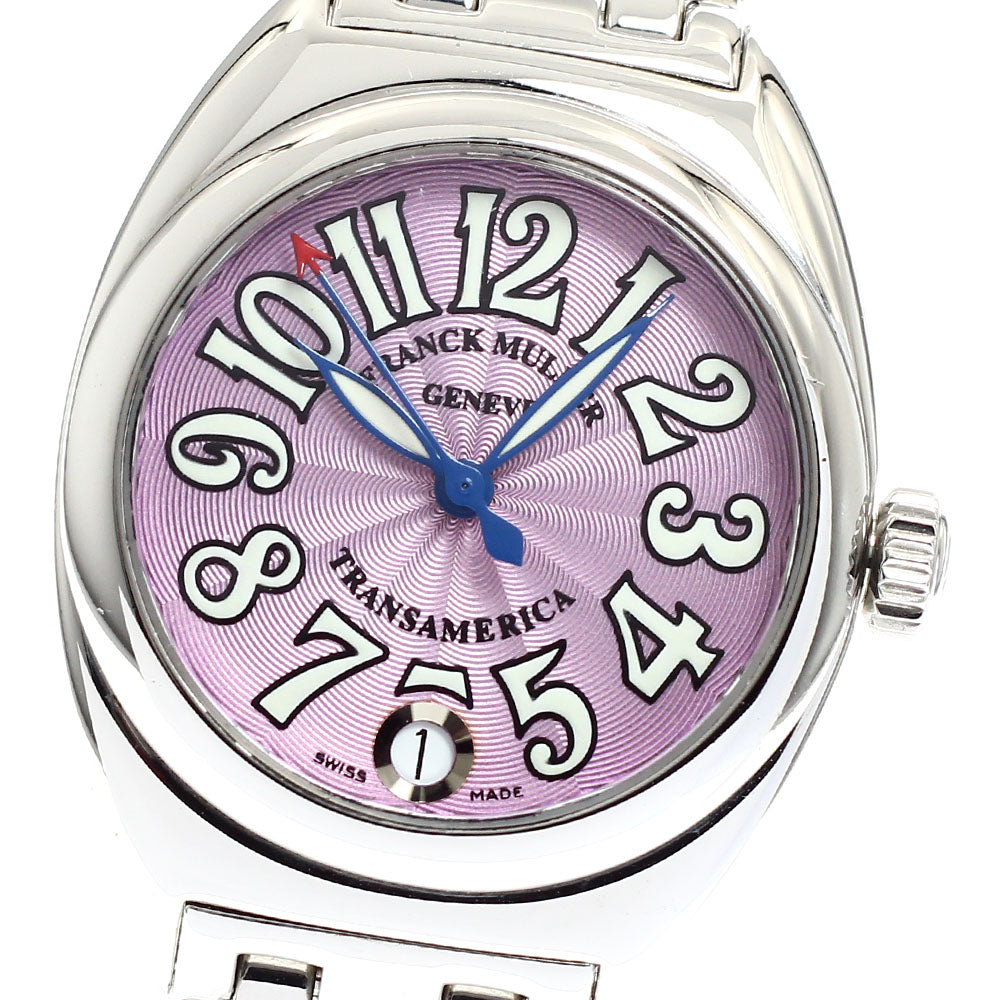 FRANCK MULLER Trans America 2000L Date pink Dial Auto quartz Ladies Watch_916172