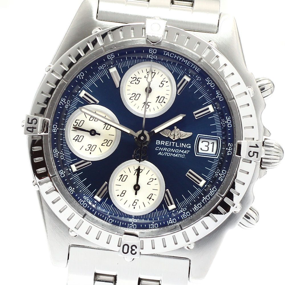 BREITLING Chronomat Blackbird A13350 Date Navy Dial Automatic Men's Watch_916179