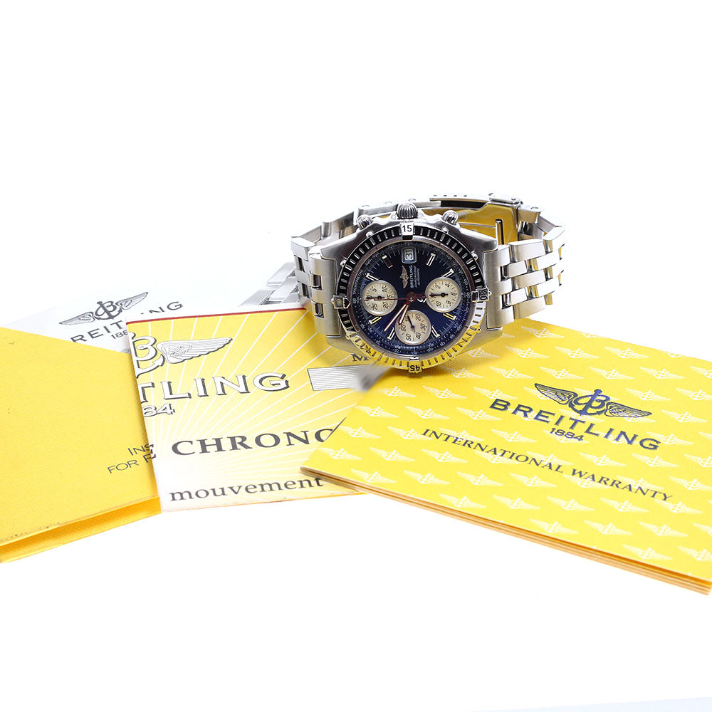 BREITLING Chronomat Blackbird A13350 Date Navy Dial Automatic Men's Watch_916179
