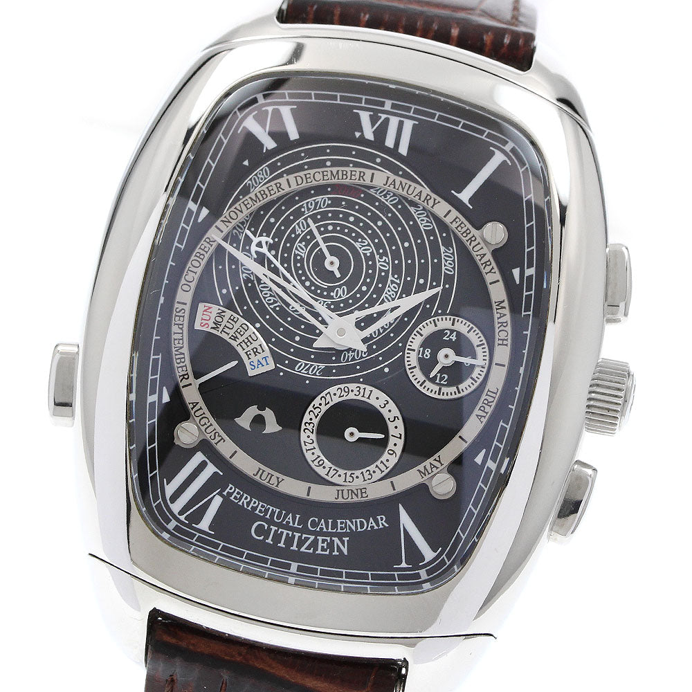 CITIZEN Campanola 6702-H27368/CTU57-0681 Perpetual calendar black Dial Quartz Men's Watch_916217
