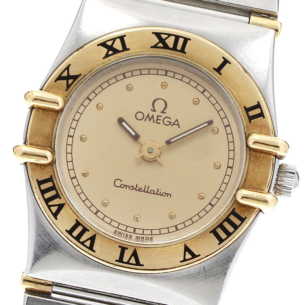 OMEGA Constellation Half bar YG bezel gold Dial Quartz Ladies Watch_916259