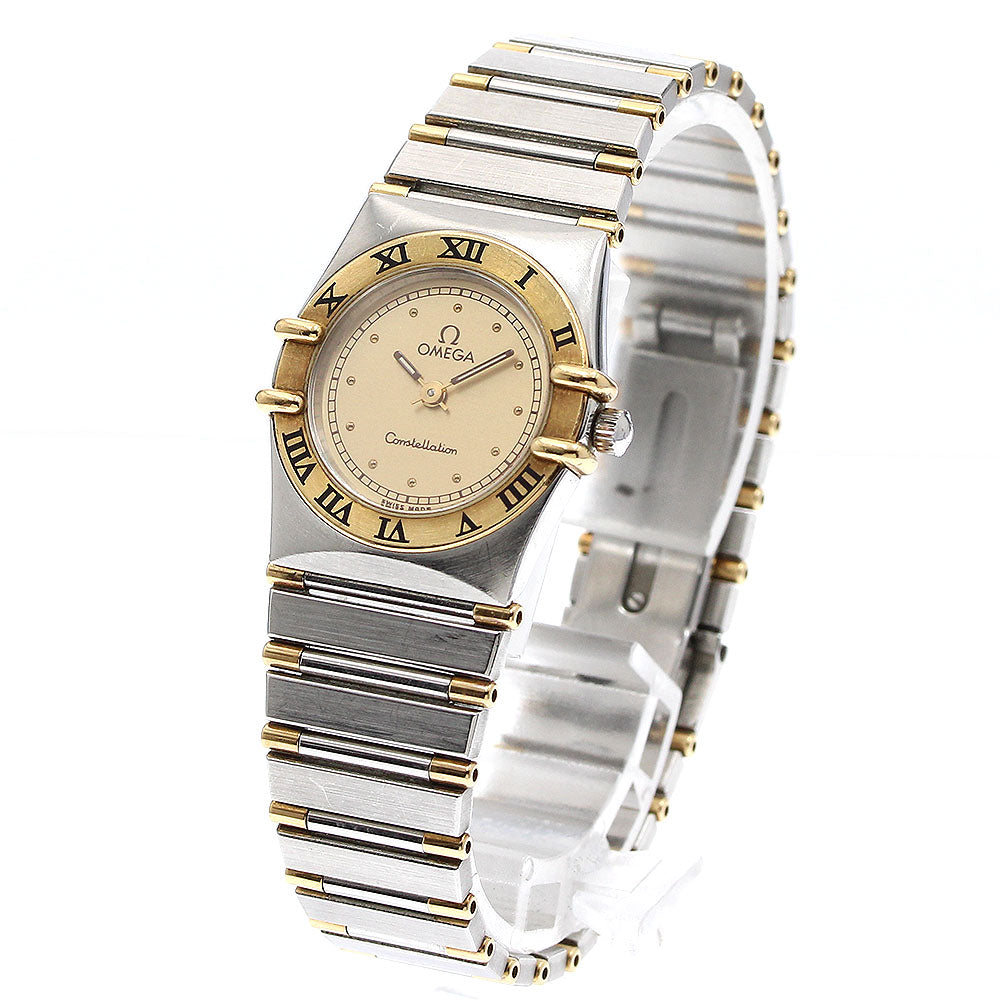OMEGA Constellation Half bar YG bezel gold Dial Quartz Ladies Watch_916259