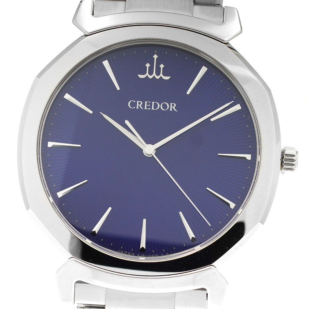 SEIKO CREDOR Signo Linearx GCAR977 blue Dial Quartz Men's Watch_916299