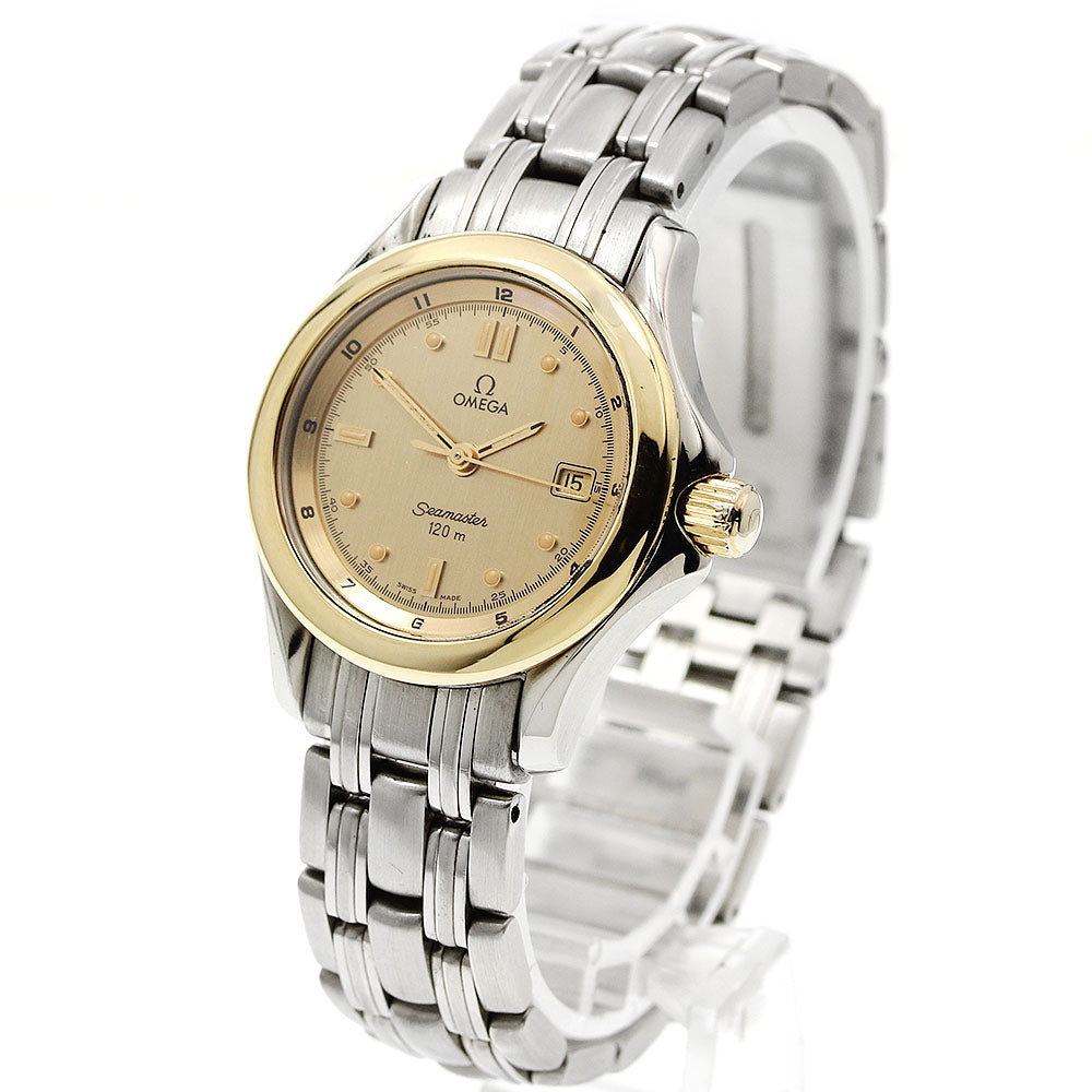 OMEGA Seamaster120 2371.10 YG bezel Gold Dial Quartz Ladies Watch_916303