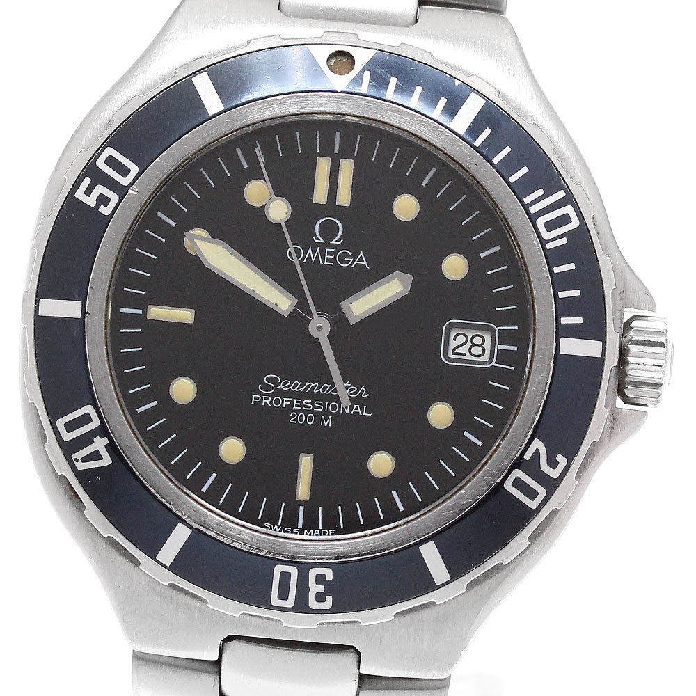 OMEGA Seamaster200m Date Black Dial Quartz Men's Watch_916311