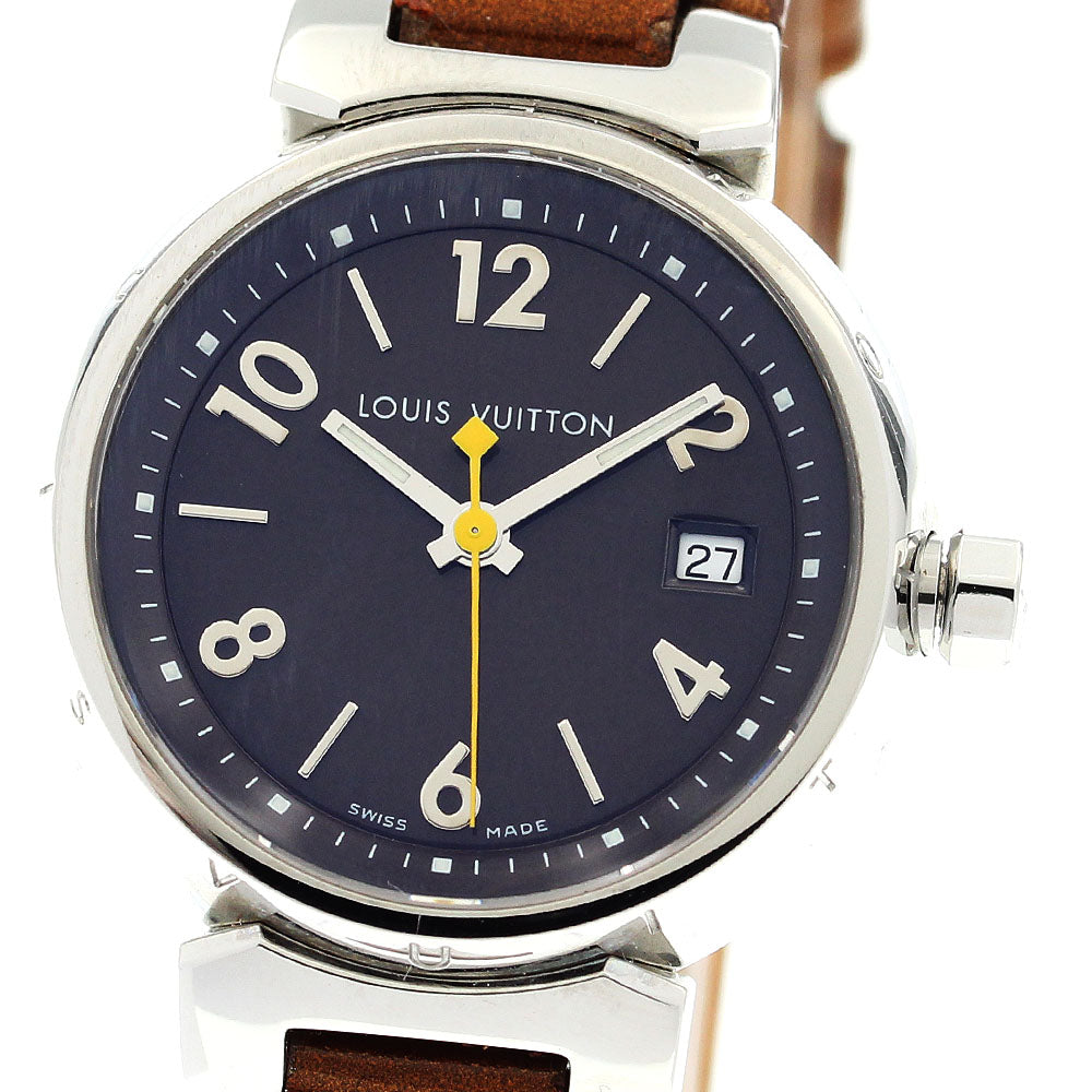 LOUIS VUITTON Tambour Q1211 Date Brown Dial Quartz Ladies Watch_916313