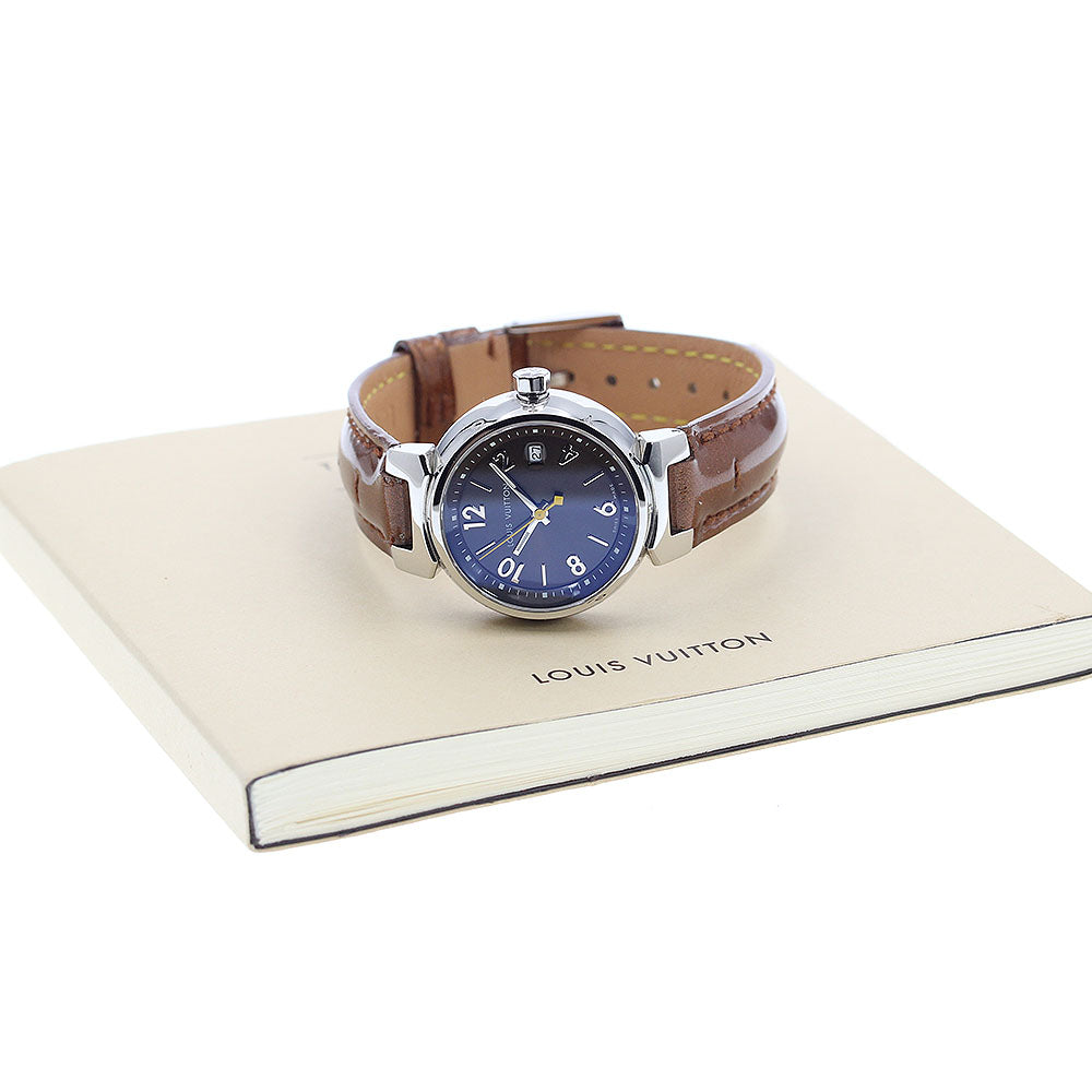 LOUIS VUITTON Tambour Q1211 Date Brown Dial Quartz Ladies Watch_916313