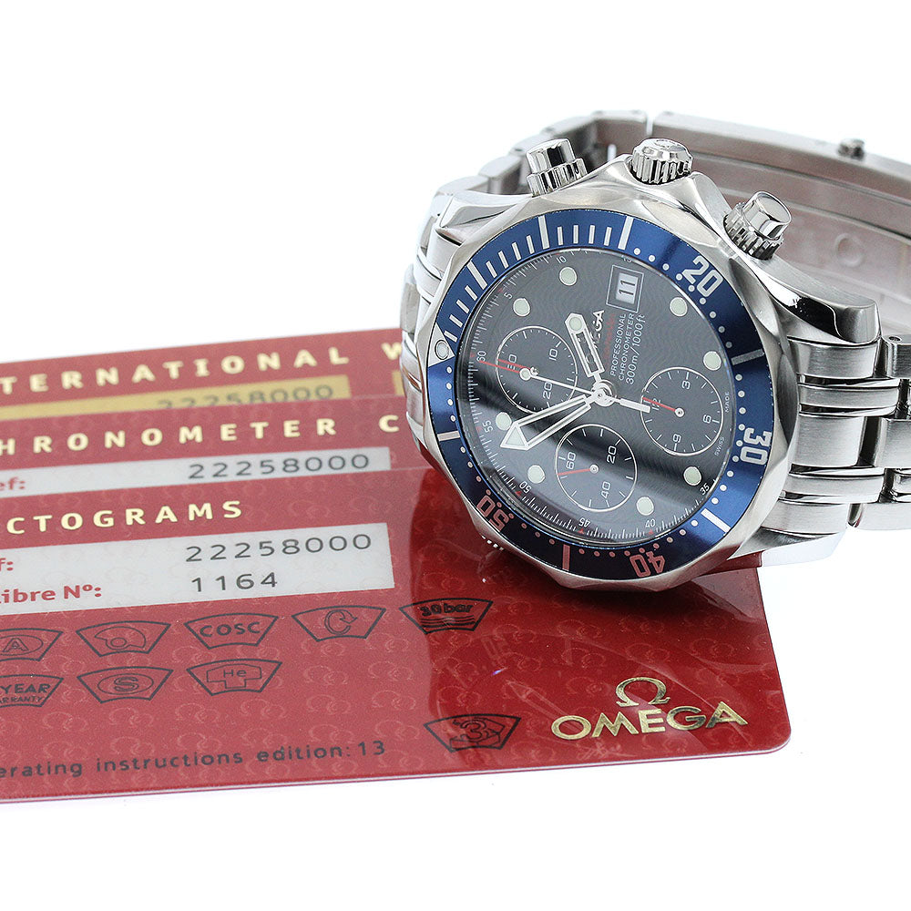 OMEGA Seamaster300 2225.80 Chronograph Navy Dial Automatic Men's Watch_916393