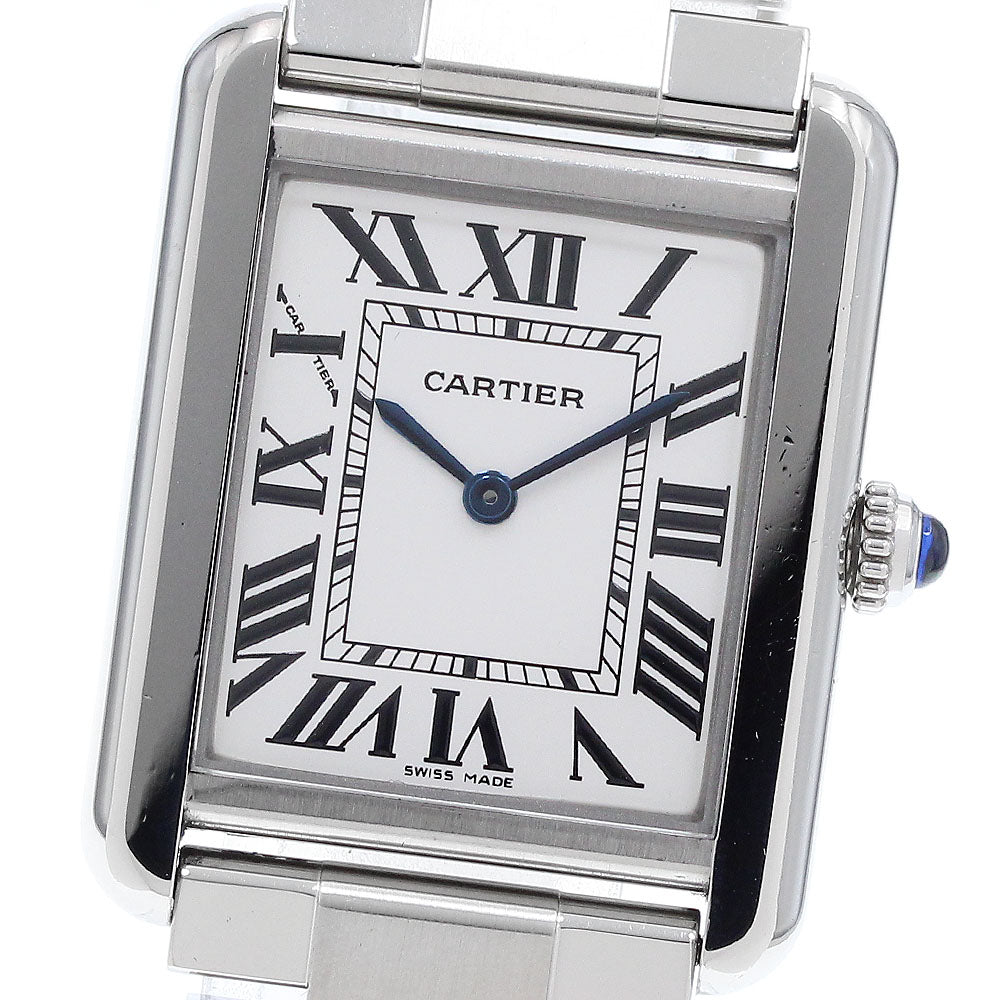 CARTIER Tank solo SM W5200013 Silver Dial Quartz Ladies Watch_916404
