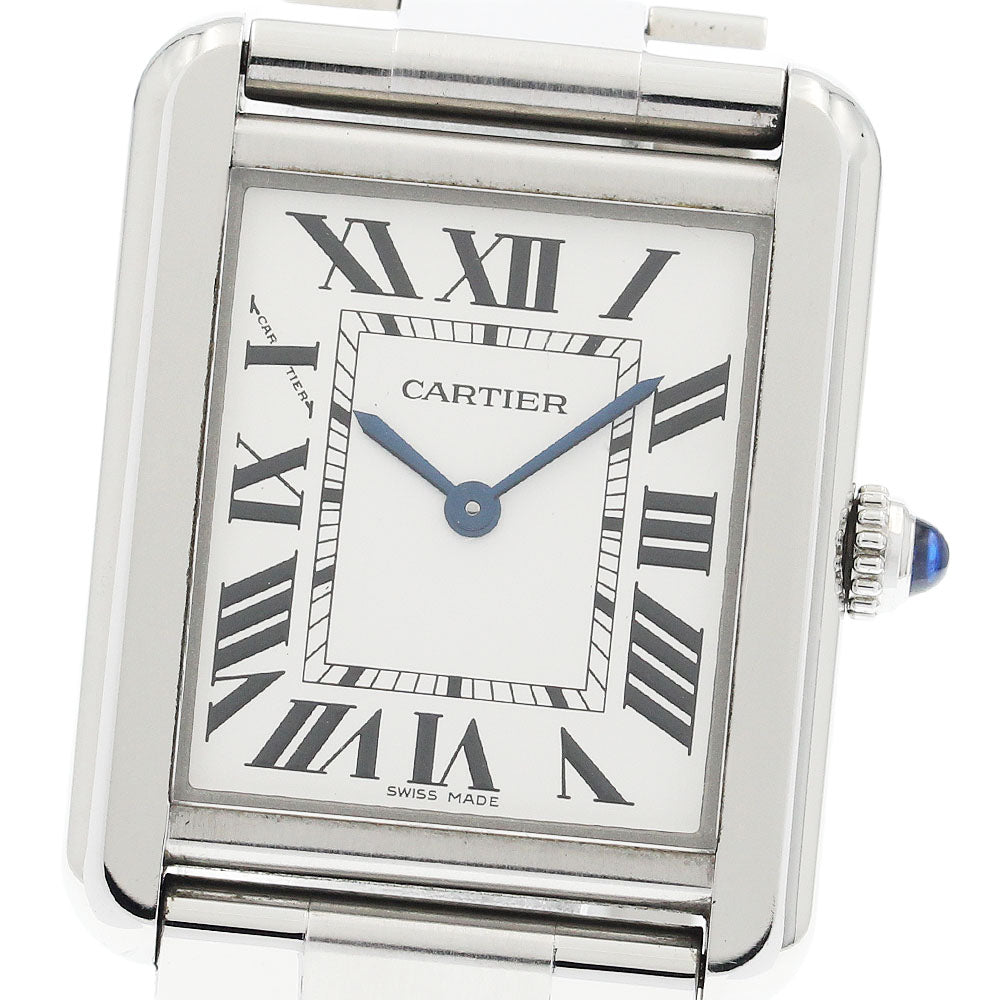 CARTIER Tank solo SM W5200013 Silver Dial Quartz Ladies Watch_916424
