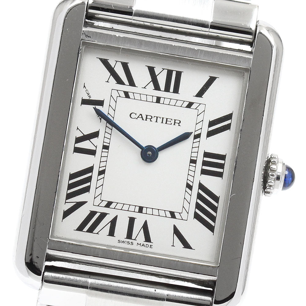 CARTIER Tank solo SM W5200013 Silver Dial Quartz Ladies Watch_916426