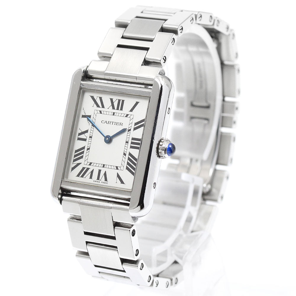 CARTIER Tank solo SM W5200013 Silver Dial Quartz Ladies Watch_916426