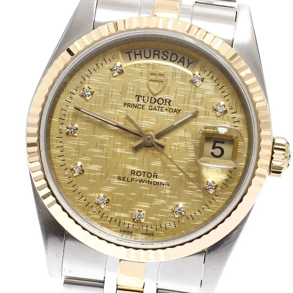 TUDOR Prince Date Day 76213 10P diamond gold Dial Automatic Men's Watch_916485