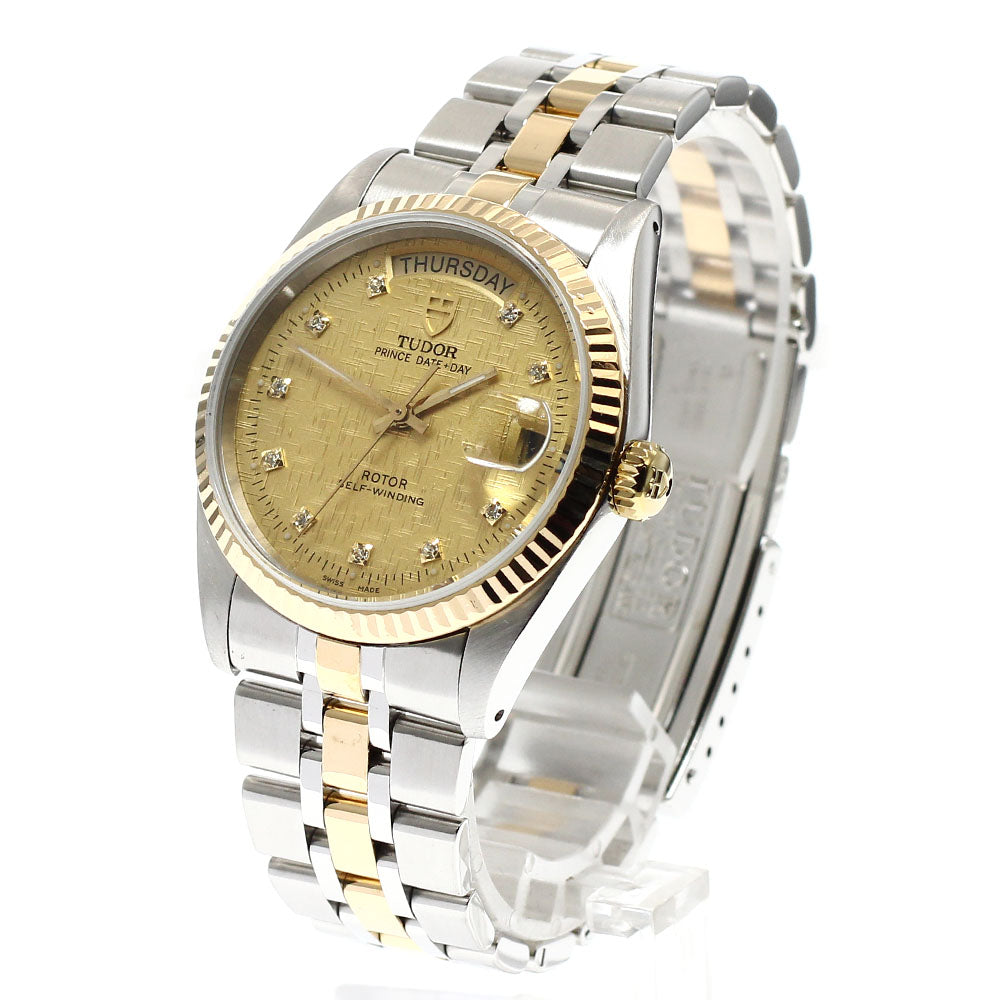 TUDOR Prince Date Day 76213 10P diamond gold Dial Automatic Men's Watch_916485
