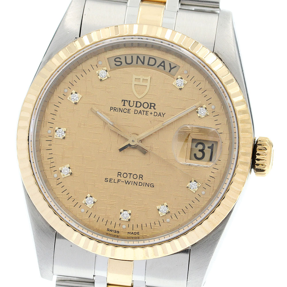 TUDOR Prince Date Day 76213 10P diamond gold Dial Automatic Men's Watch_916491