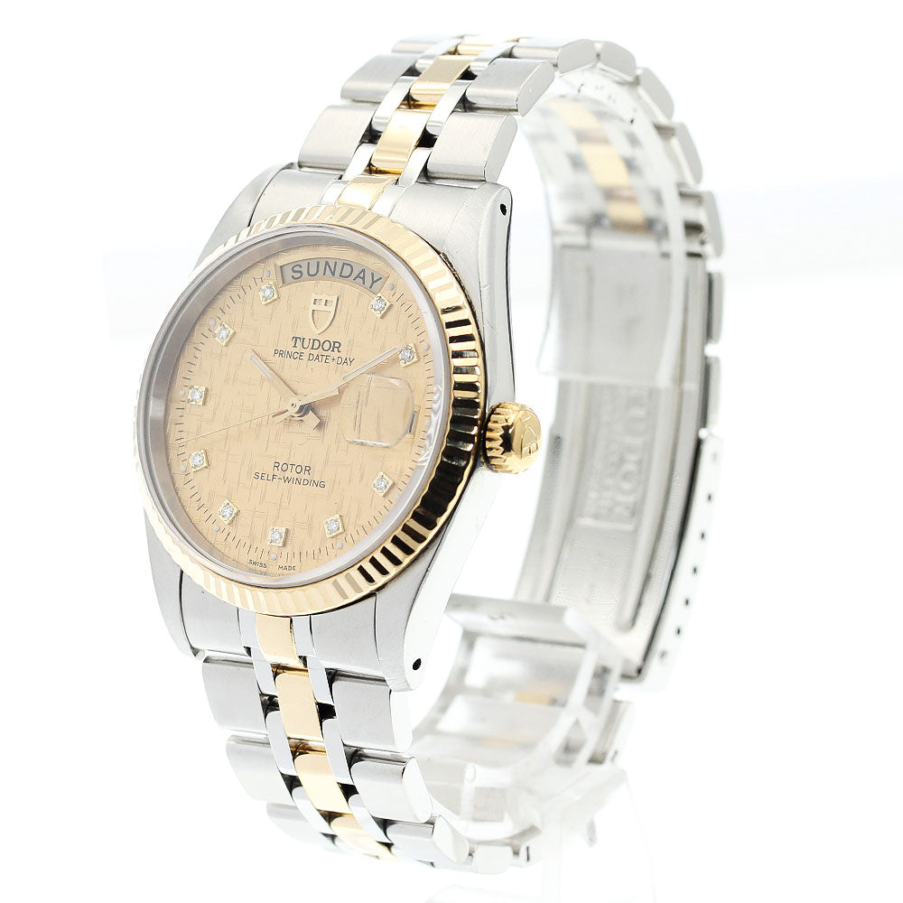 TUDOR Prince Date Day 76213 10P diamond gold Dial Automatic Men's Watch_916491