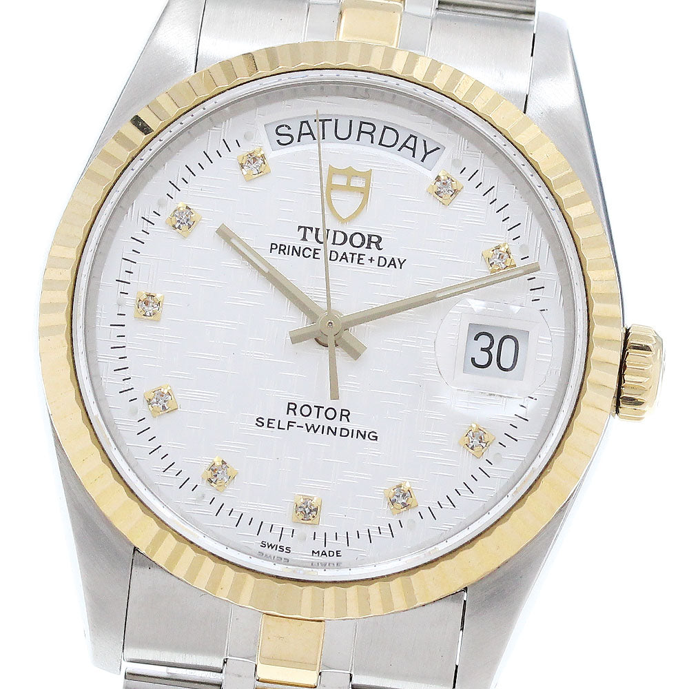 TUDOR Prince Date Day 76213 10P diamond Silver Dial Automatic Men's Watch_916493