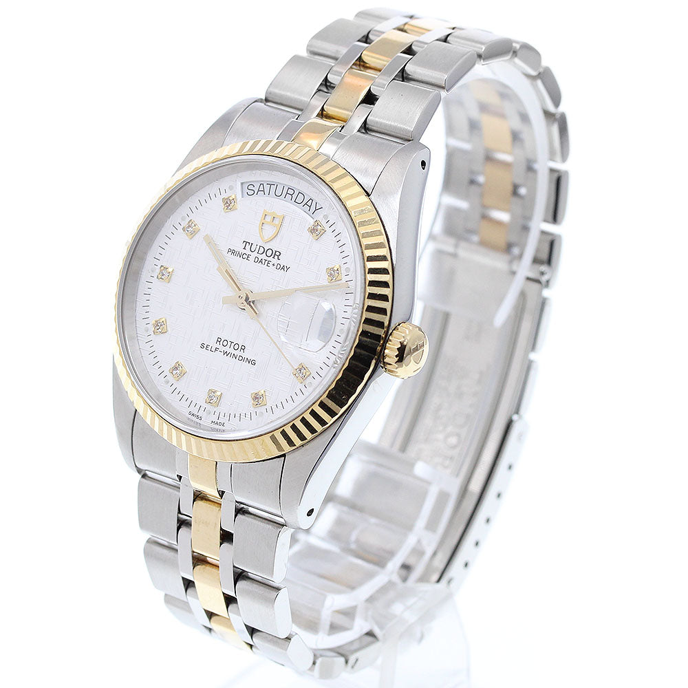 TUDOR Prince Date Day 76213 10P diamond Silver Dial Automatic Men's Watch_916493