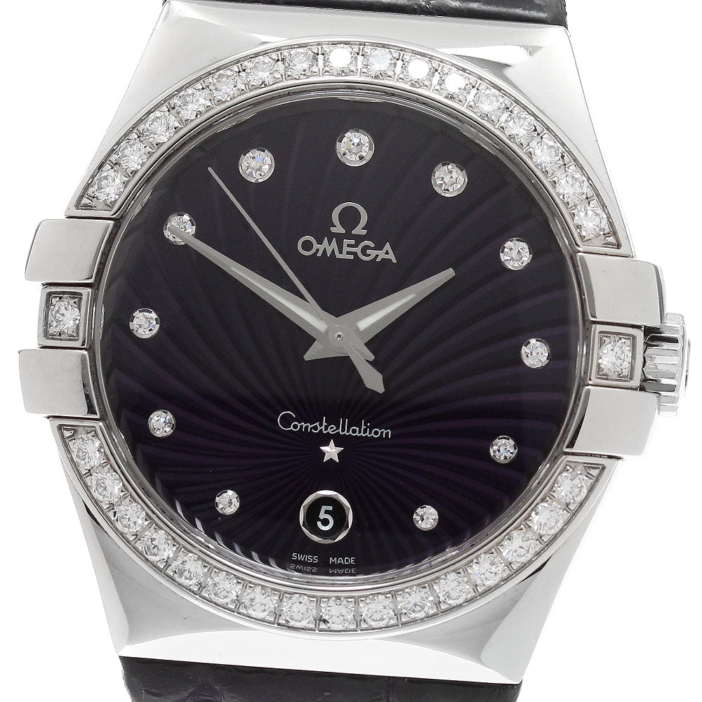 OMEGA Constellation 123.18.35.60.60.001 Diamond bezel 11P diamond purple Dial Quartz Men's Watch_916547