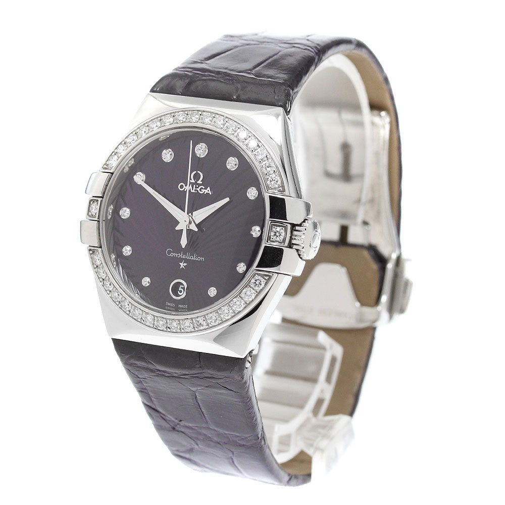 OMEGA Constellation 123.18.35.60.60.001 Diamond bezel 11P diamond purple Dial Quartz Men's Watch_916547