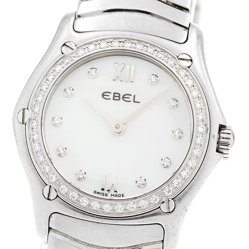 EBEL Classic wave E9157F14 10P diamond White shell Dial Quartz Ladies Watch_916561