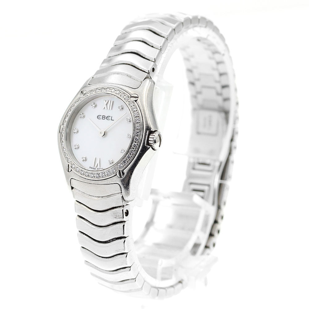 EBEL Classic wave E9157F14 10P diamond White shell Dial Quartz Ladies Watch_916561