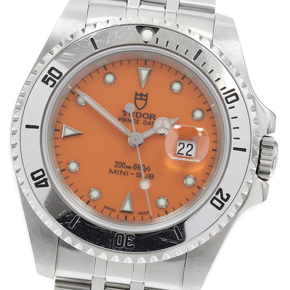 TUDOR Prince Date Mini Sub 73190 Orange Dial Automatic Boy's Watch_916606