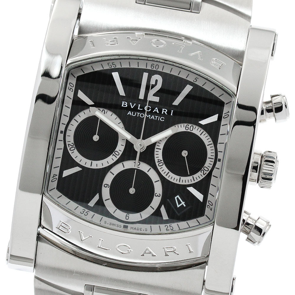 BVLGARI Assioma AA48SCH Chronograph Date Black Dial Automatic Men's Watch_916608