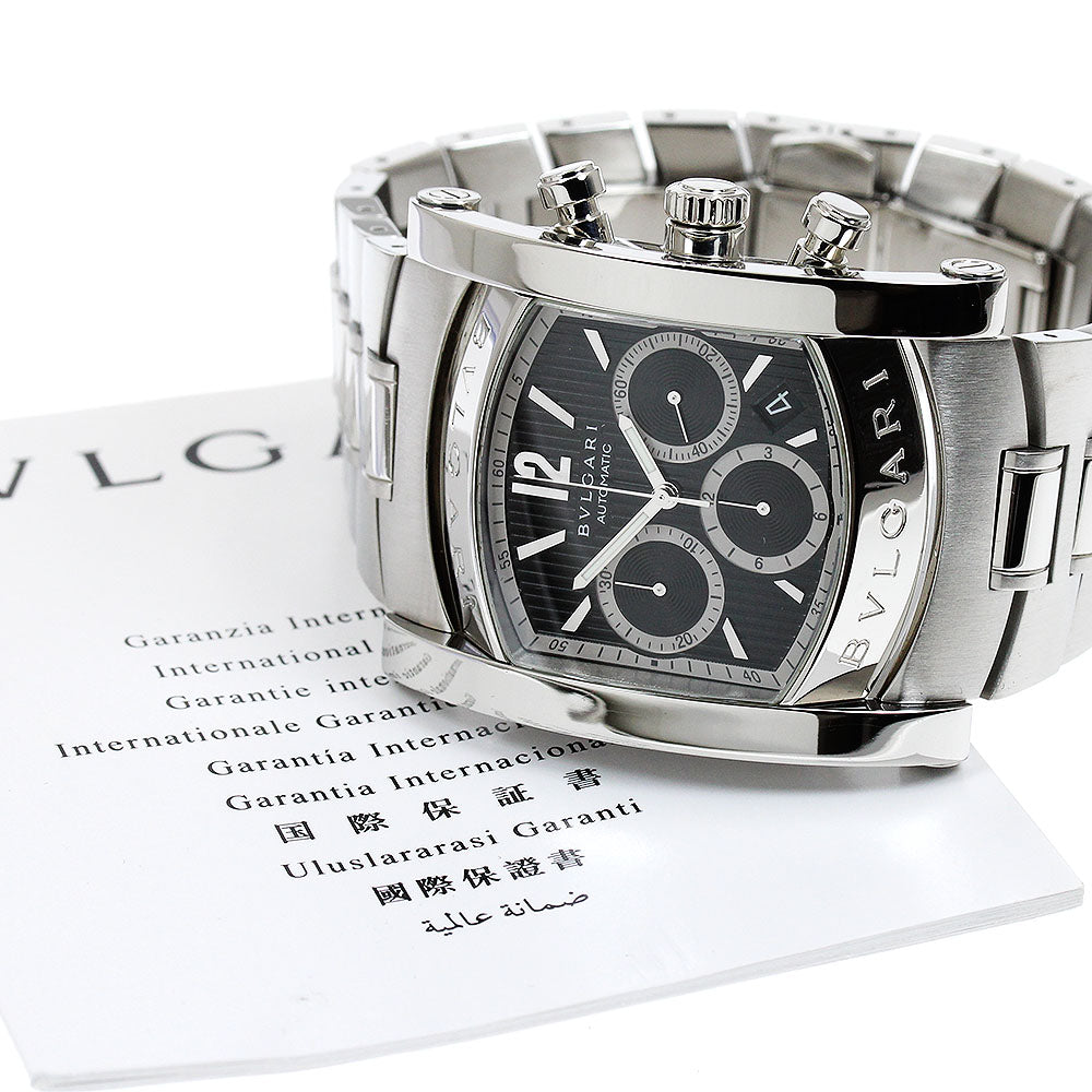 BVLGARI Assioma AA48SCH Chronograph Date Black Dial Automatic Men's Watch_916608