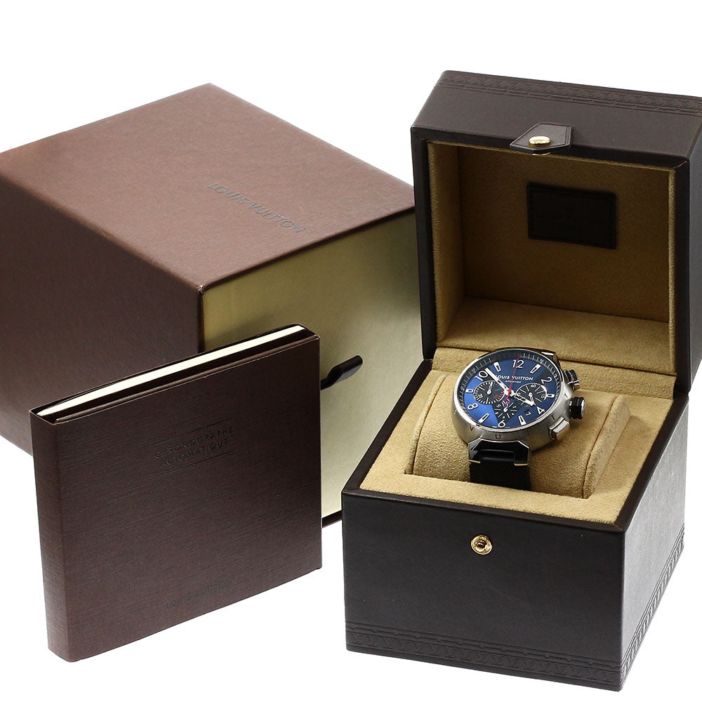 LOUIS VUITTON Tambour Q102V Chronograph blue-black Dial Automatic Men's_916637