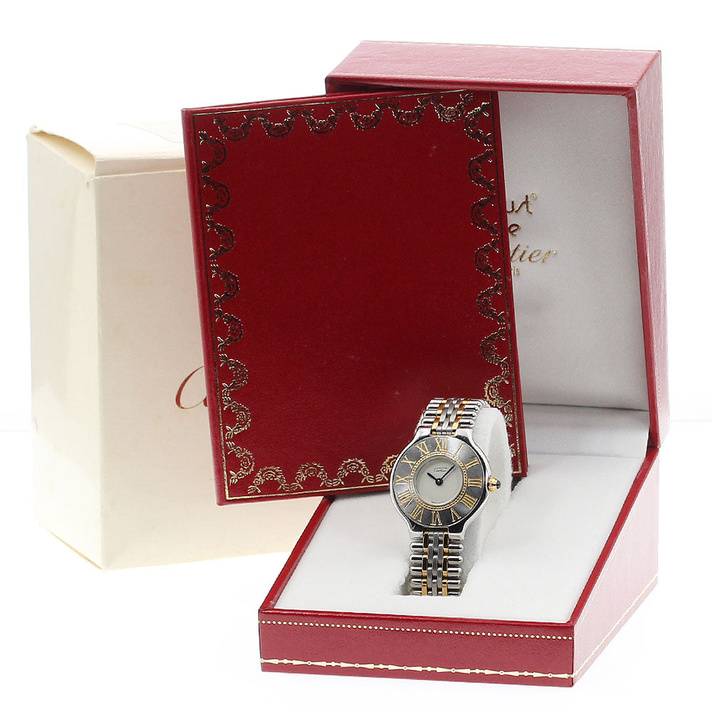 CARTIER Must21 W10051F4 Silver Dial Quartz Ladies Watch_916668