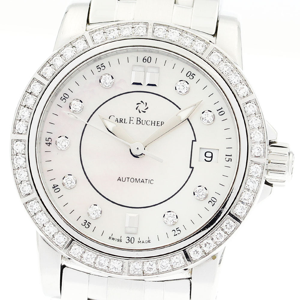 CARL F.BUCHERER Patravi 10621.08 Date 9P Diamond Pink shell Dial Automatic Ladies Watch_916681