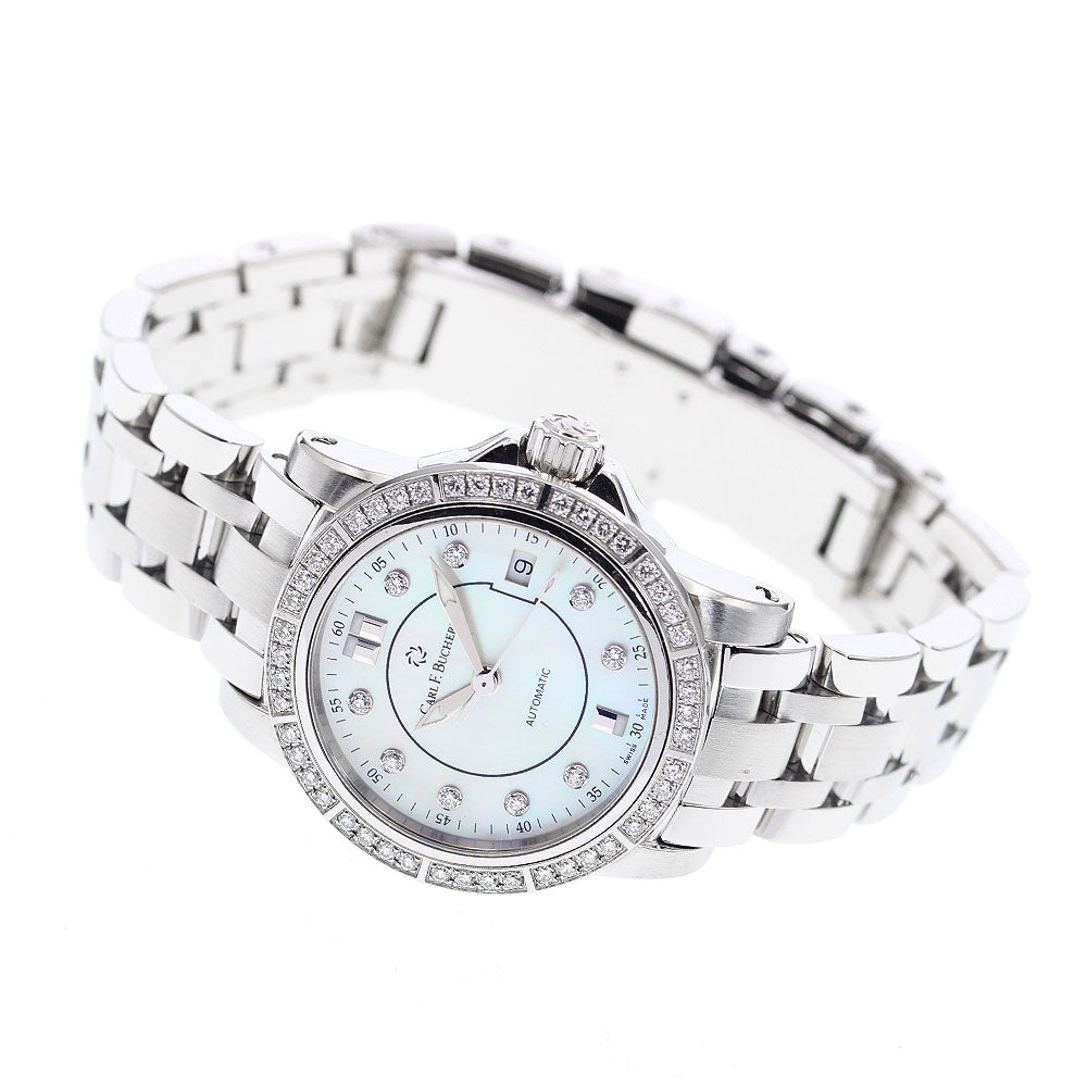 CARL F.BUCHERER Patravi 10621.08 Date 9P Diamond Pink shell Dial Automatic Ladies Watch_916681