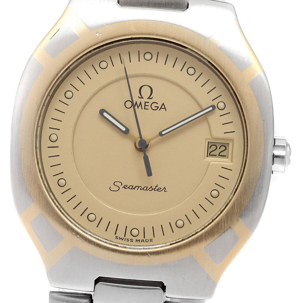 OMEGA Seamaster Polaris Date beige Dial Quartz Men's Watch_916693