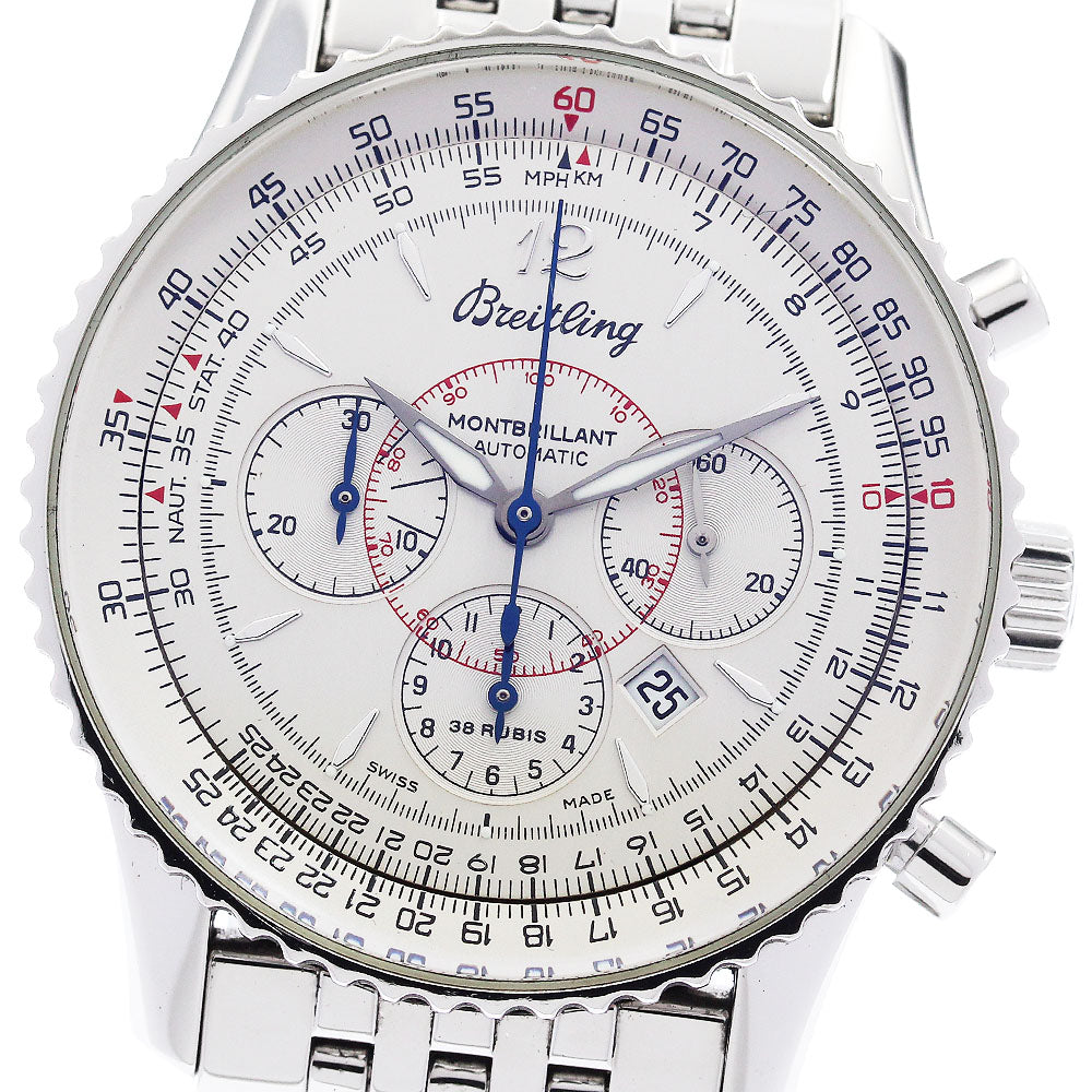 BREITLING Navitimer Montbrillant A41330 Date Chronograph Silver Dial Automatic Men's Watch_916702