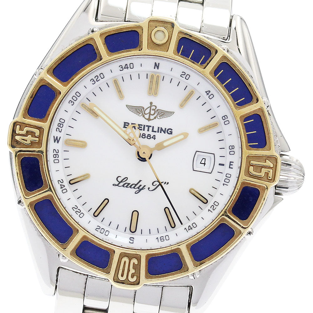 BREITLING Lady J D52065 Date YG bezel white Dial Quartz Ladies Watch_916759