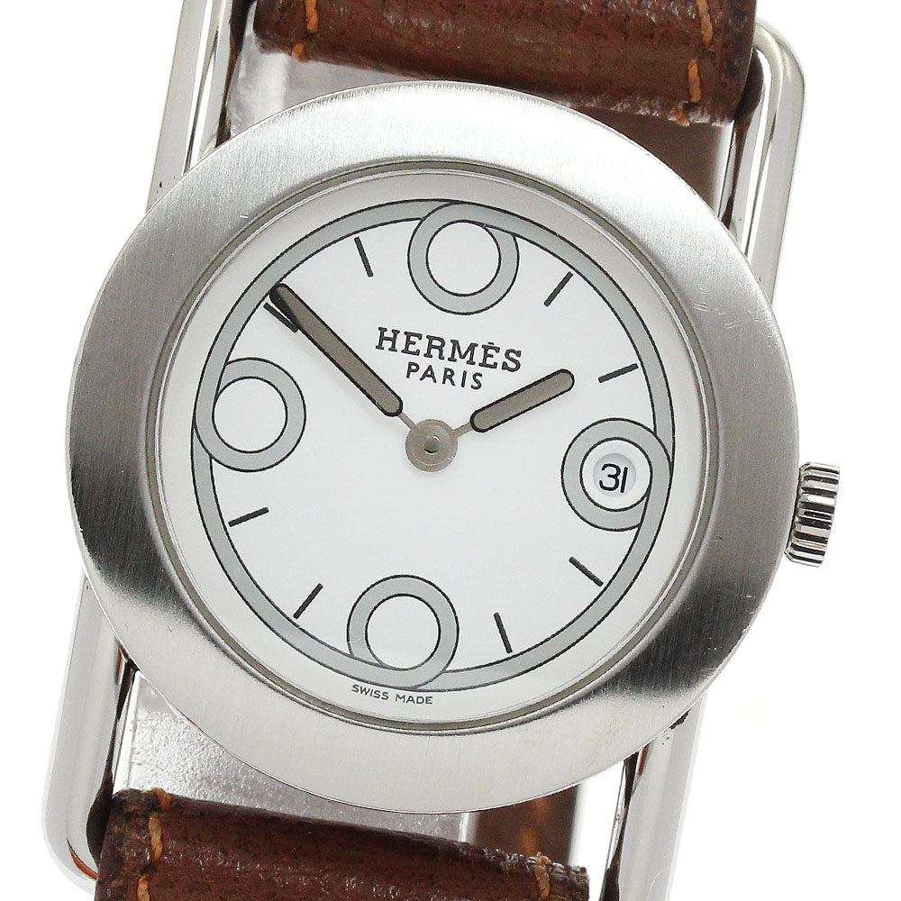 HERMES Ballenia Rondo BR1.210 Date white Dial Quartz Ladies Watch_916781
