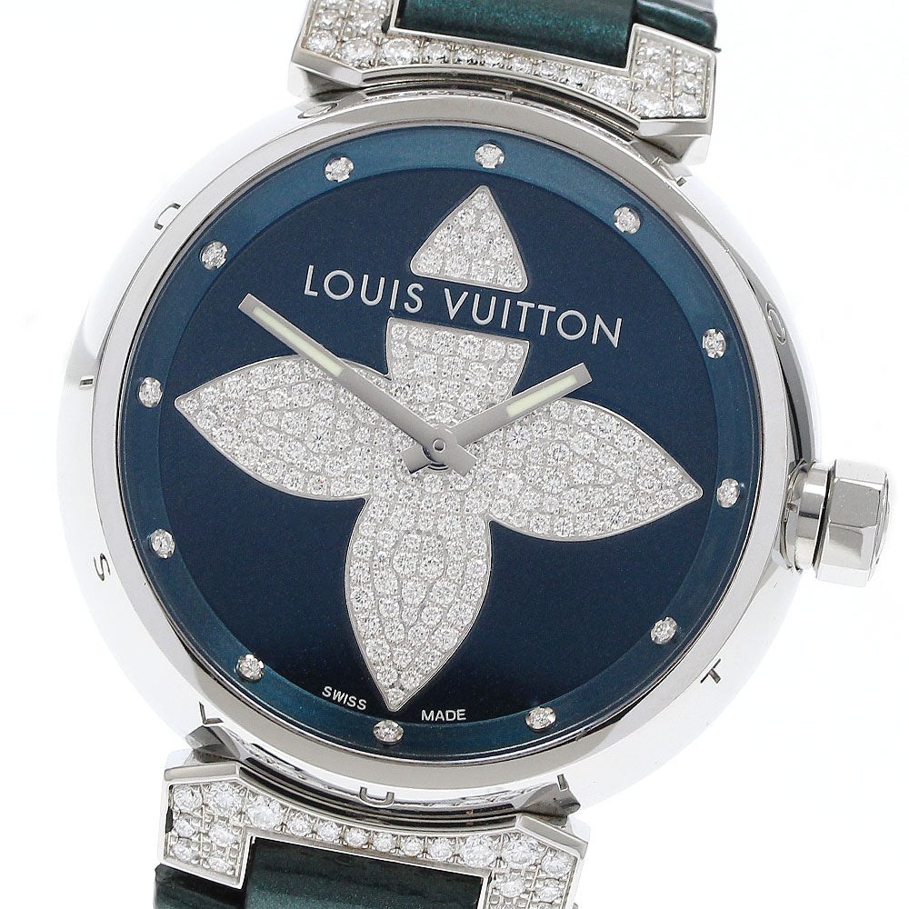 LOUIS VUITTON Tambour Forever Q111L diamond blue Dial Quartz Men's Watch_916785