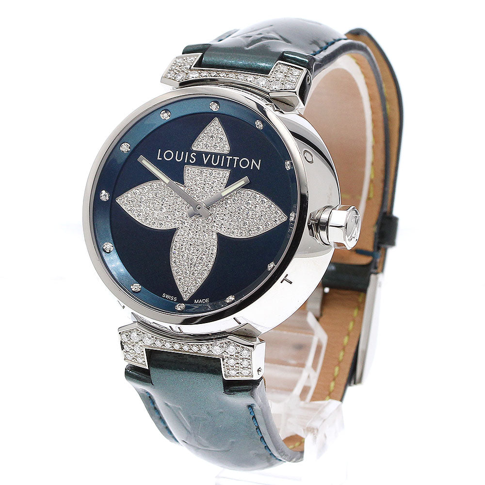 LOUIS VUITTON Tambour Forever Q111L diamond blue Dial Quartz Men's Watch_916785