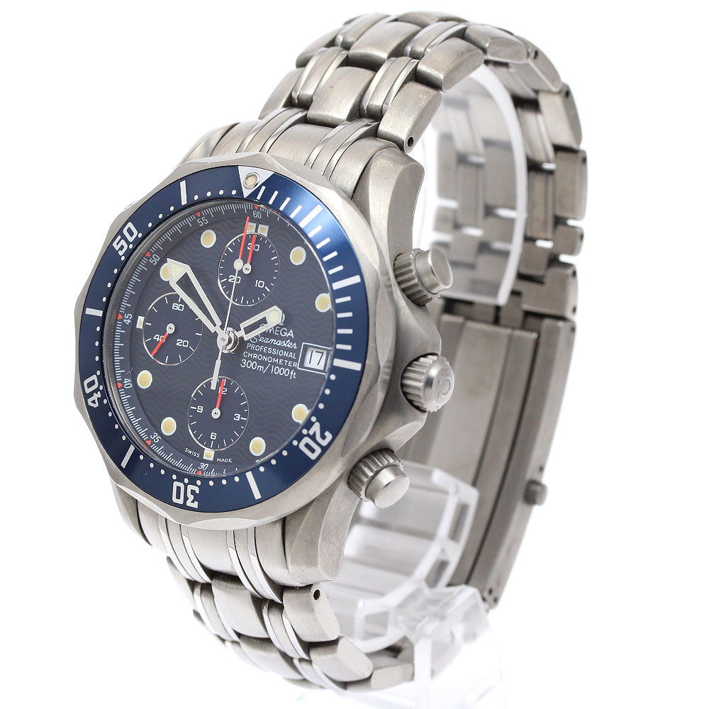 OMEGA Seamaster300 2298.80 Date Chronograph Navy Dial Automatic Men's_916853