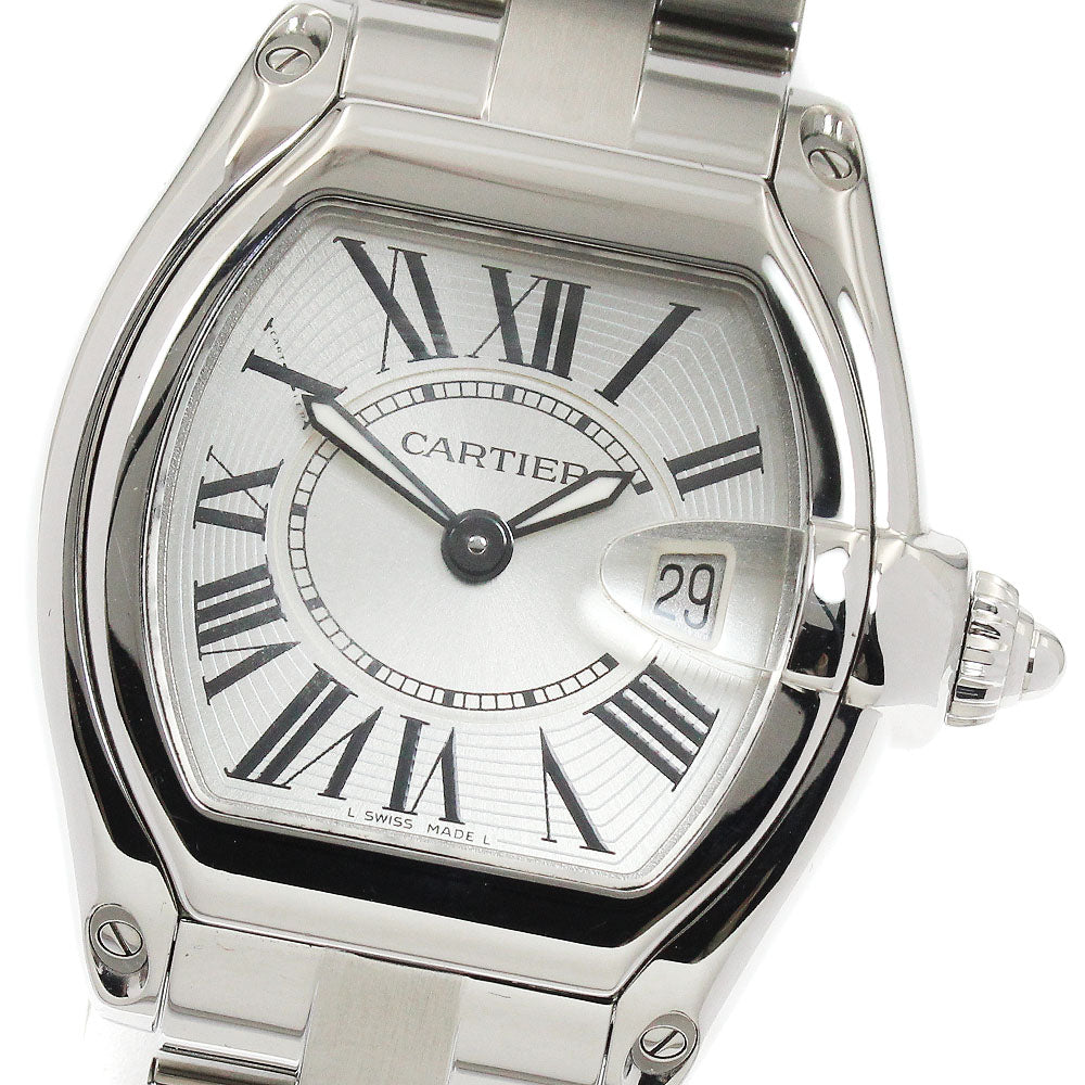 CARTIER Roadster SM W62016V3 Date Silver Dial Quartz Ladies Watch_916861