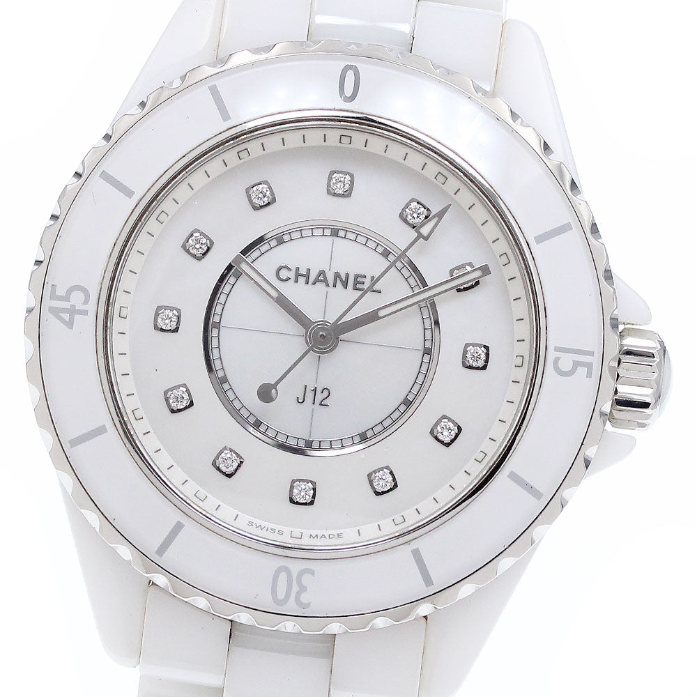 CHANEL J12 white ceramic H5704 12P diamond white Dial Quartz Ladies Watch_916887