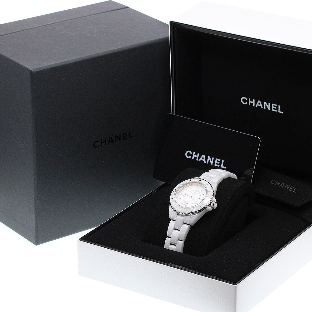 CHANEL J12 white ceramic H5704 12P diamond white Dial Quartz Ladies Watch_916887